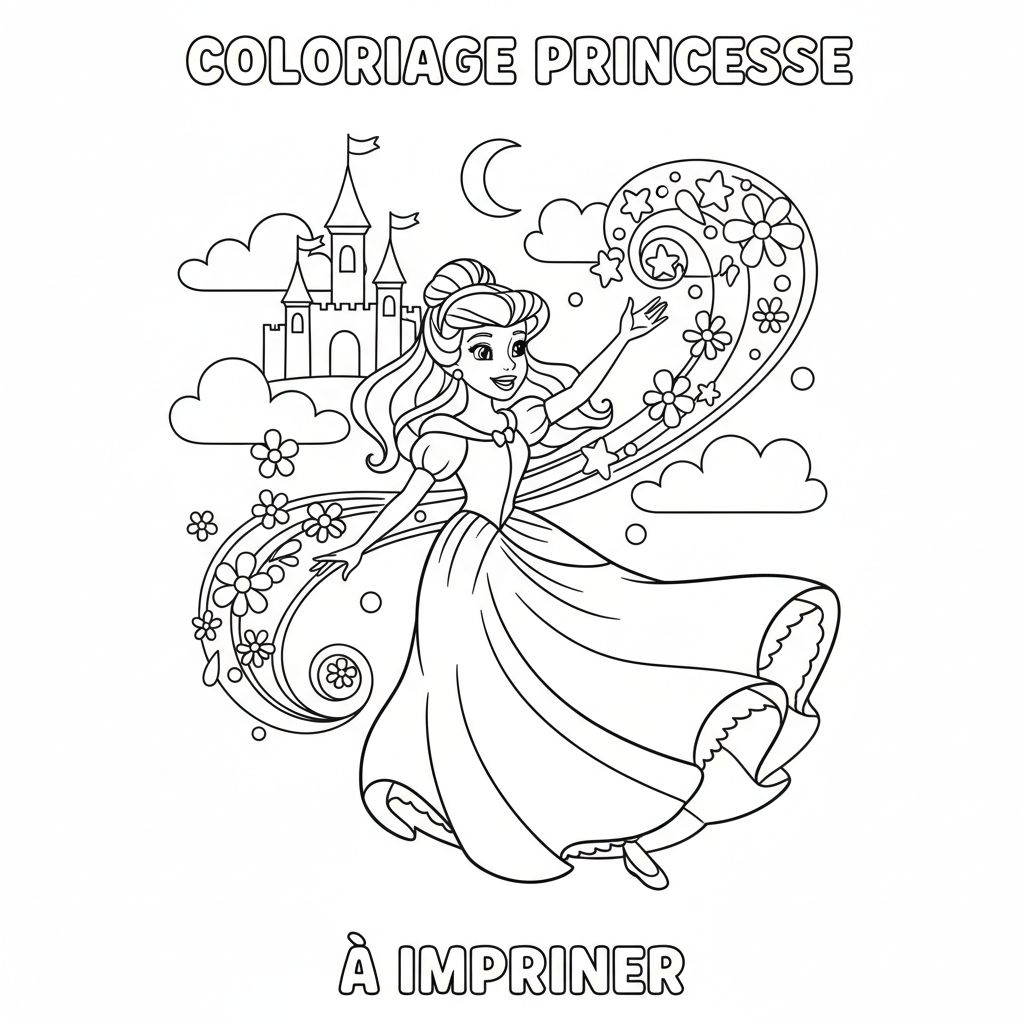 Coloriage coloriage princesse disney imprimer 5