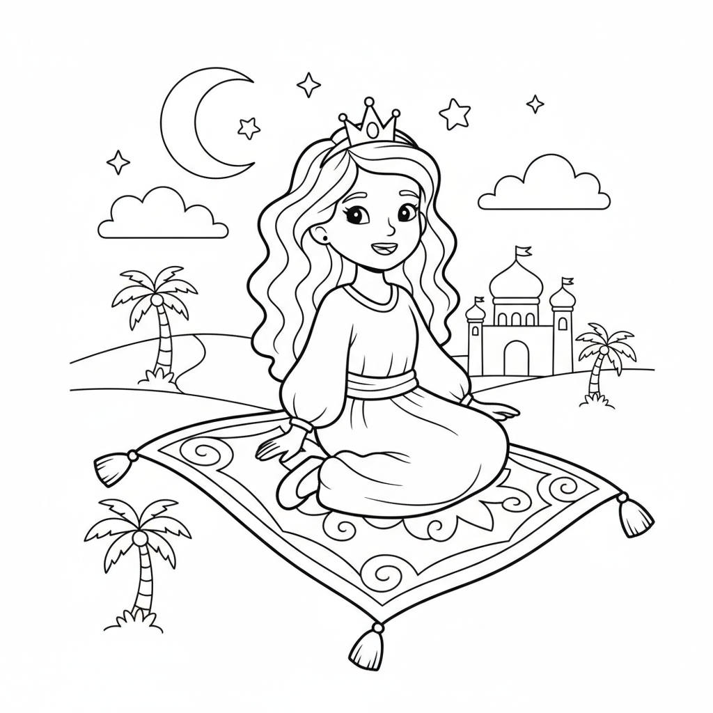 Coloriage coloriage princesse jasmine 3