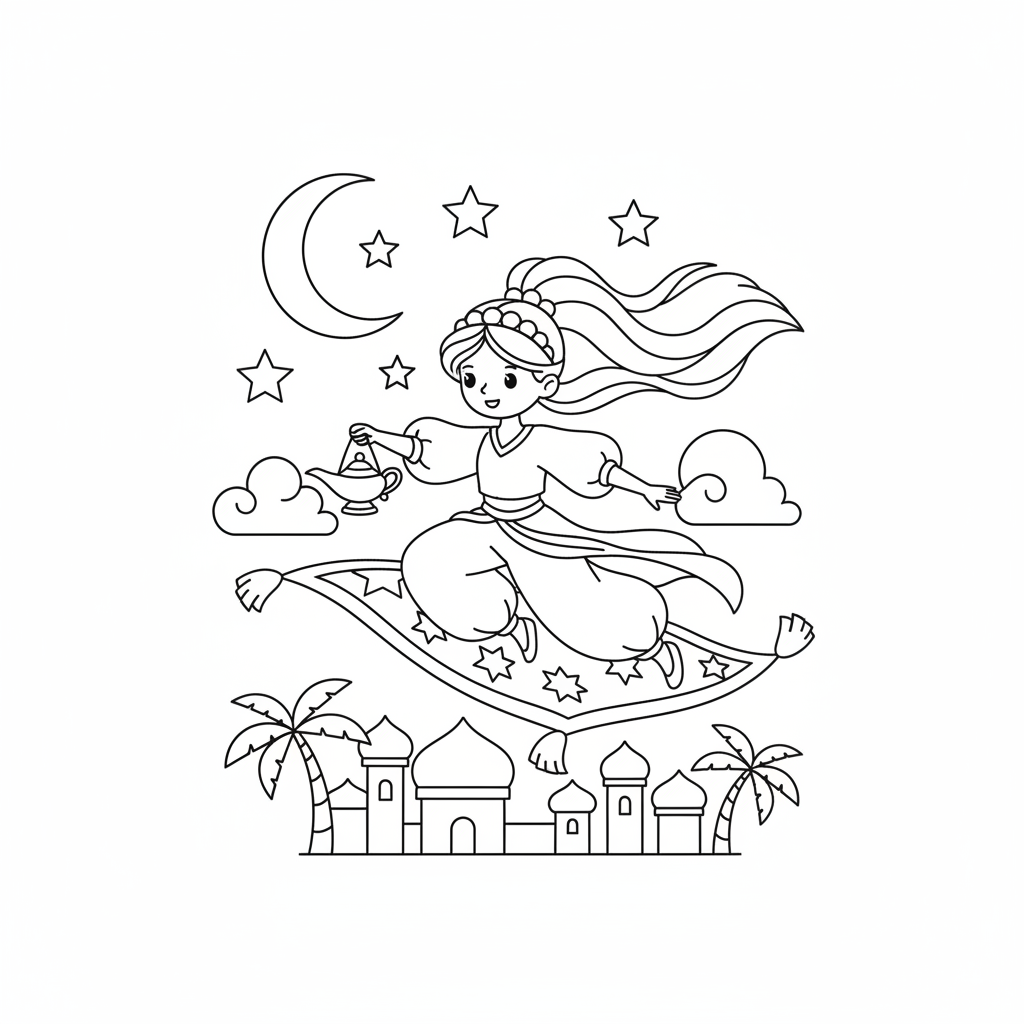 Coloriage coloriage princesse jasmine 5