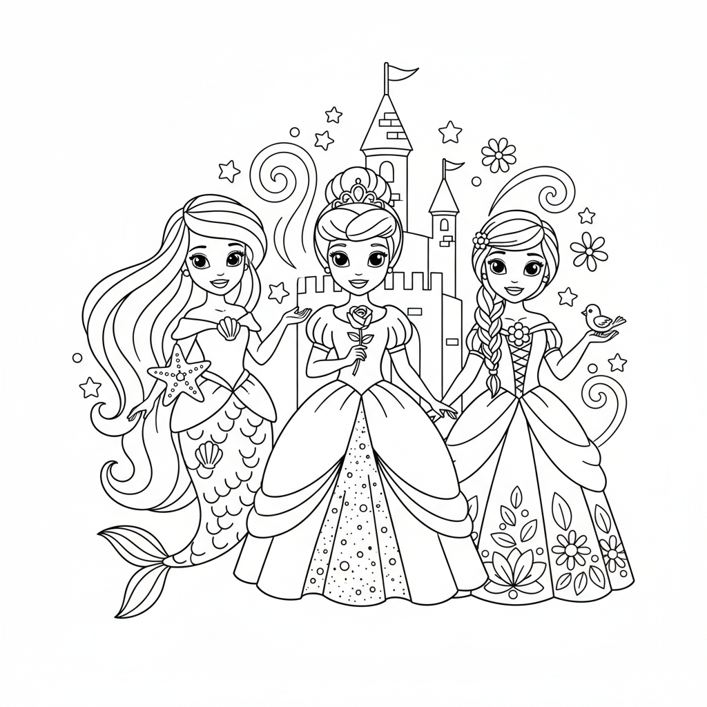 Coloriage coloriage princesses disney