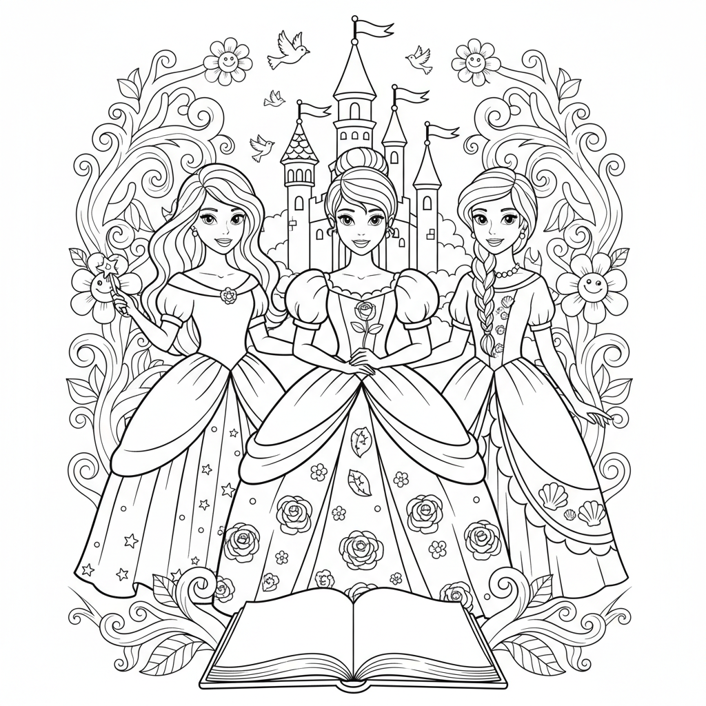 Coloriage coloriage princesses disney a imprimer 2