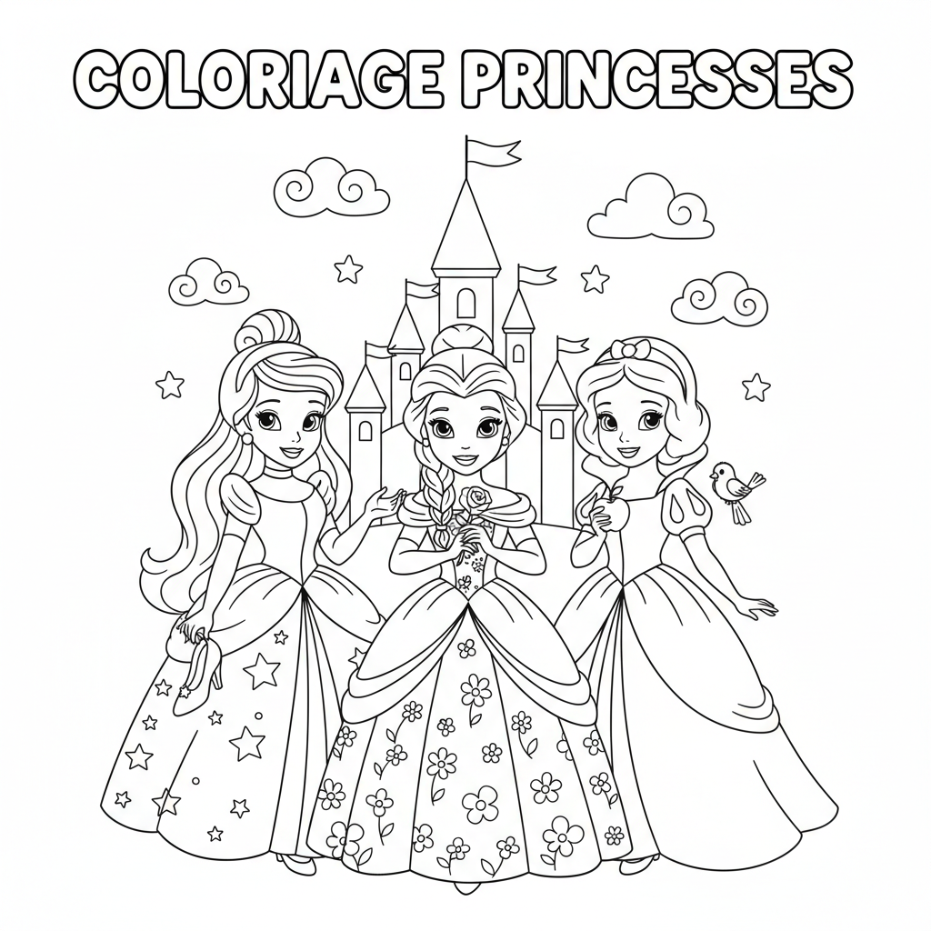 Coloriage coloriage princesses disney à imprimer