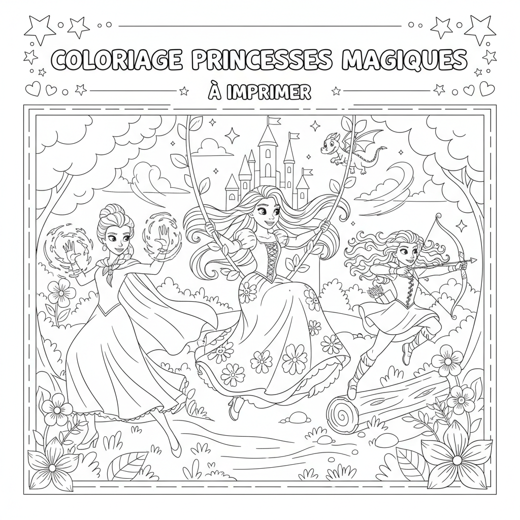 Coloriage coloriage princesses disney à imprimer 5