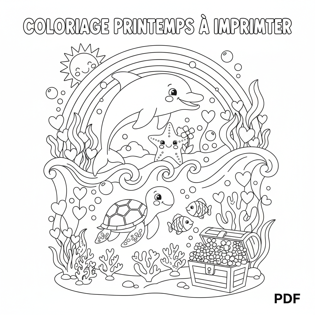 Coloriage coloriage printemps à imprimer pdf 3