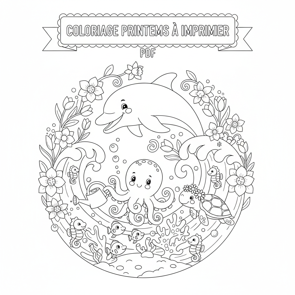 Coloriage coloriage printemps à imprimer pdf 5