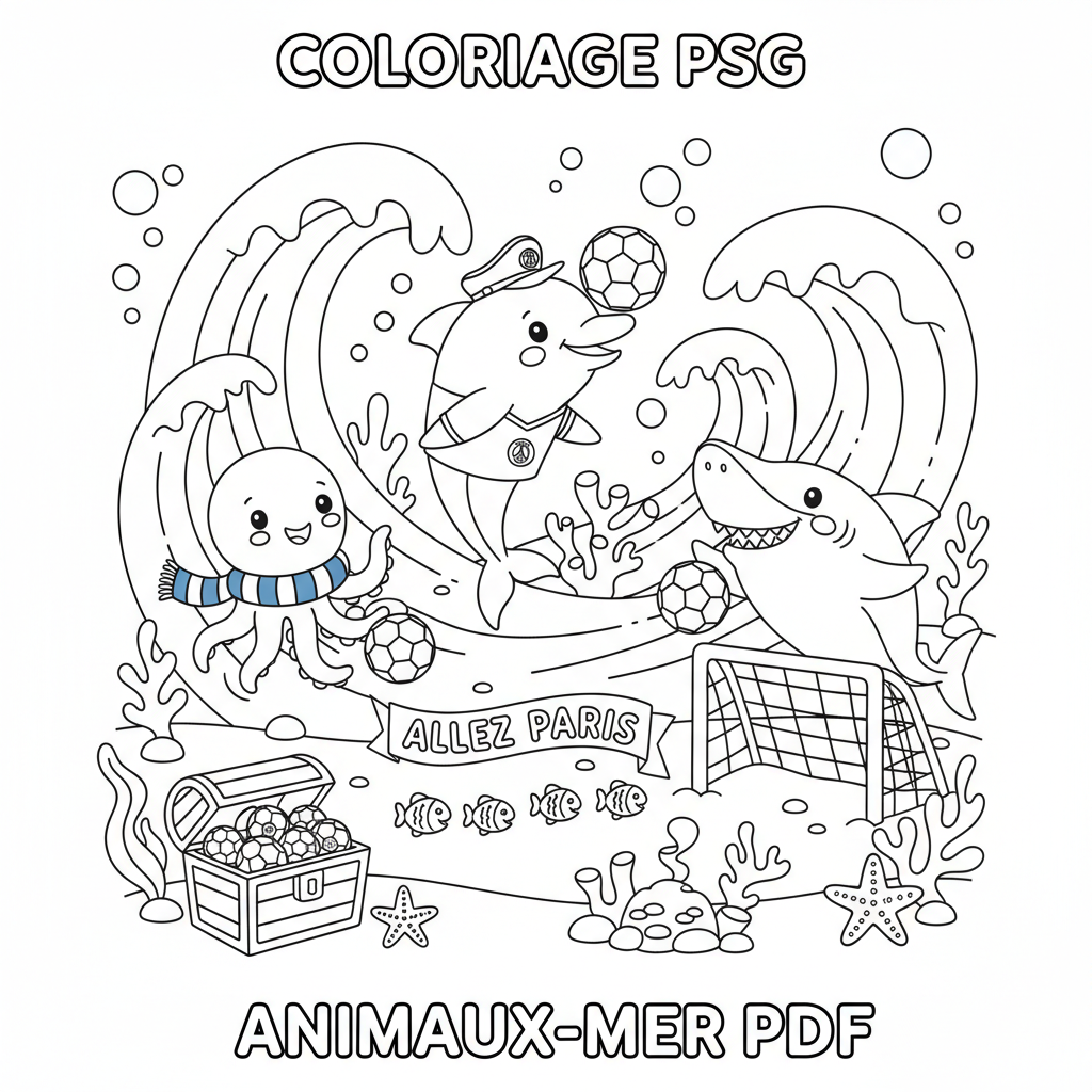 Coloriage Psg À Imprimer Pdf Gratuit pour Enfants