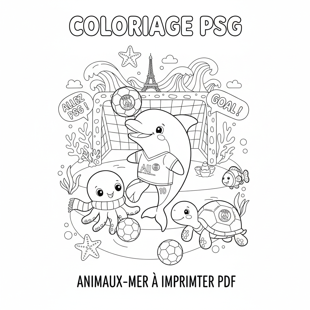 Coloriage coloriage psg à imprimer pdf 2