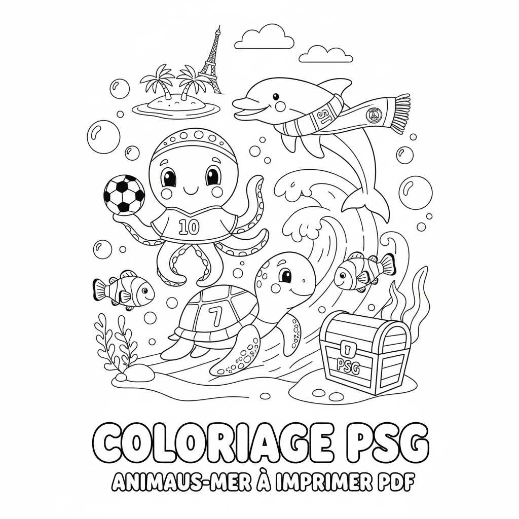 Coloriage coloriage psg à imprimer pdf 3