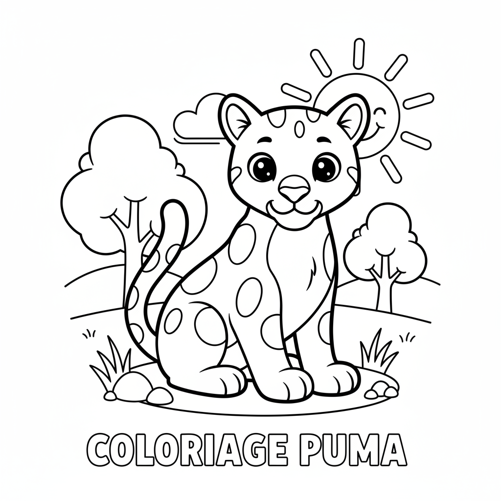 Coloriage Puma Gratuit à Imprimer pour Enfants