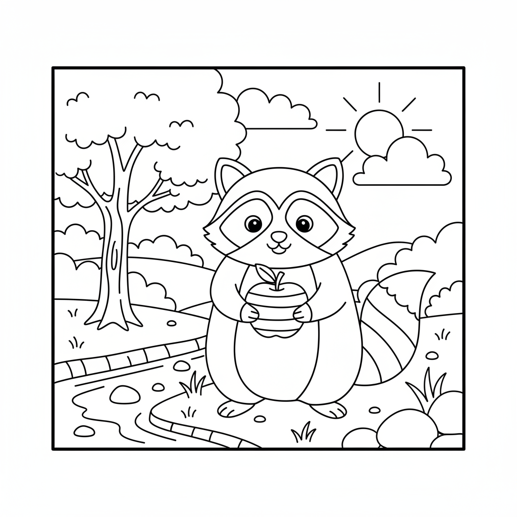 Coloriage coloriage raton laveur 3