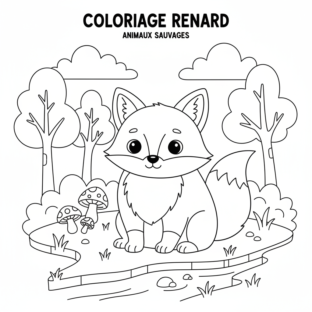 Coloriage Renard À Imprimer Gratuit pour les Enfants