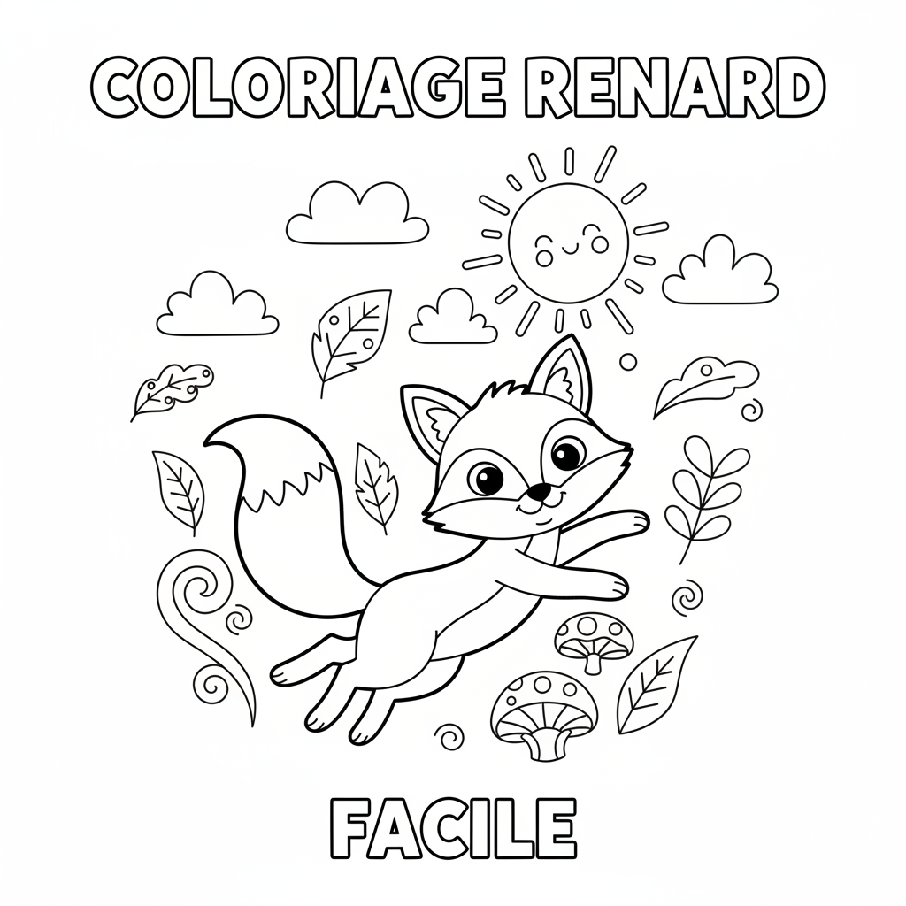 Coloriage coloriage renard facile 5