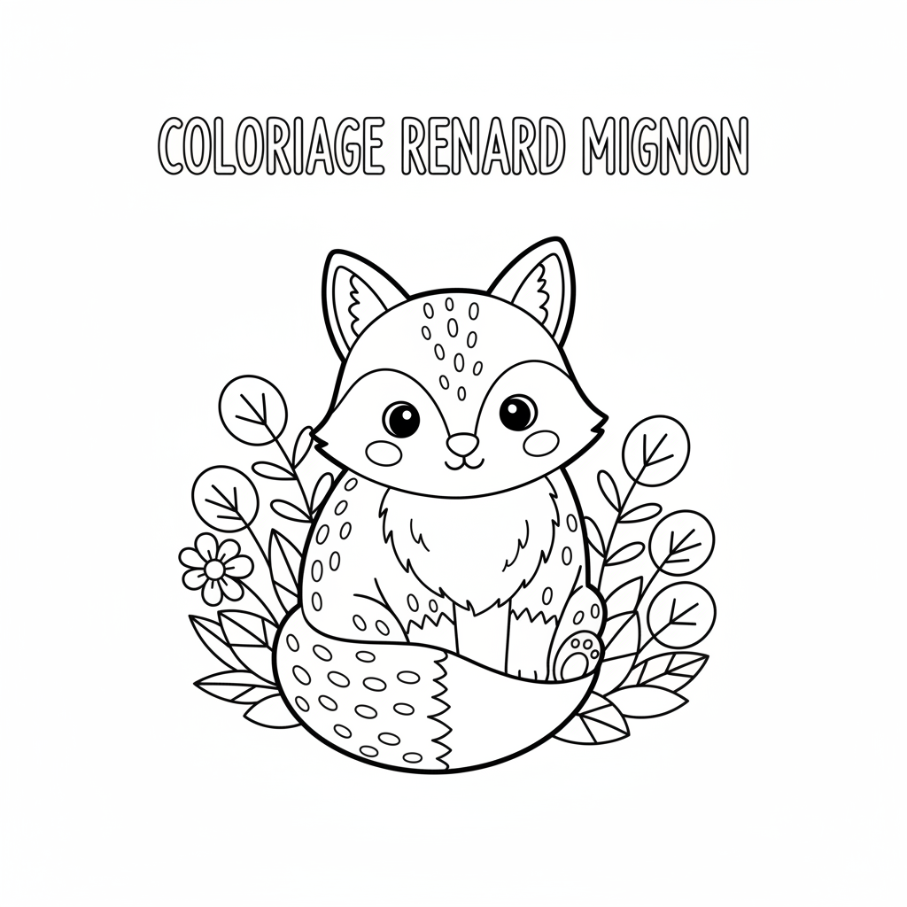 Coloriage Renard Mignon Gratuit à Imprimer pour Enfants