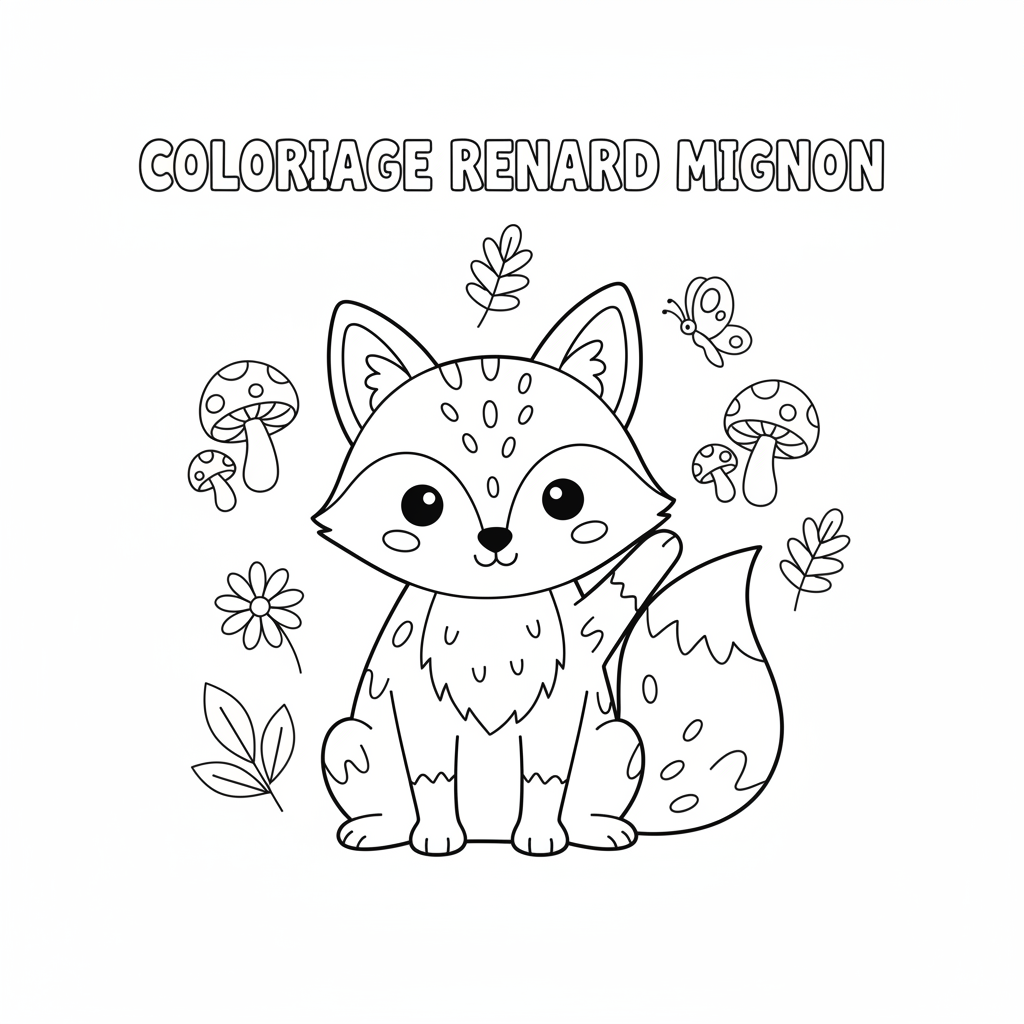 Coloriage coloriage renard mignon 2