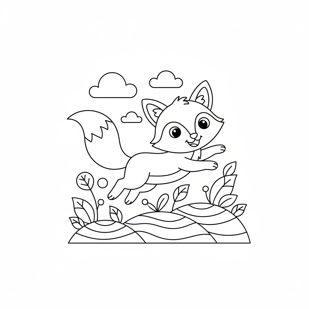 Coloriage coloriage renard mignon 5