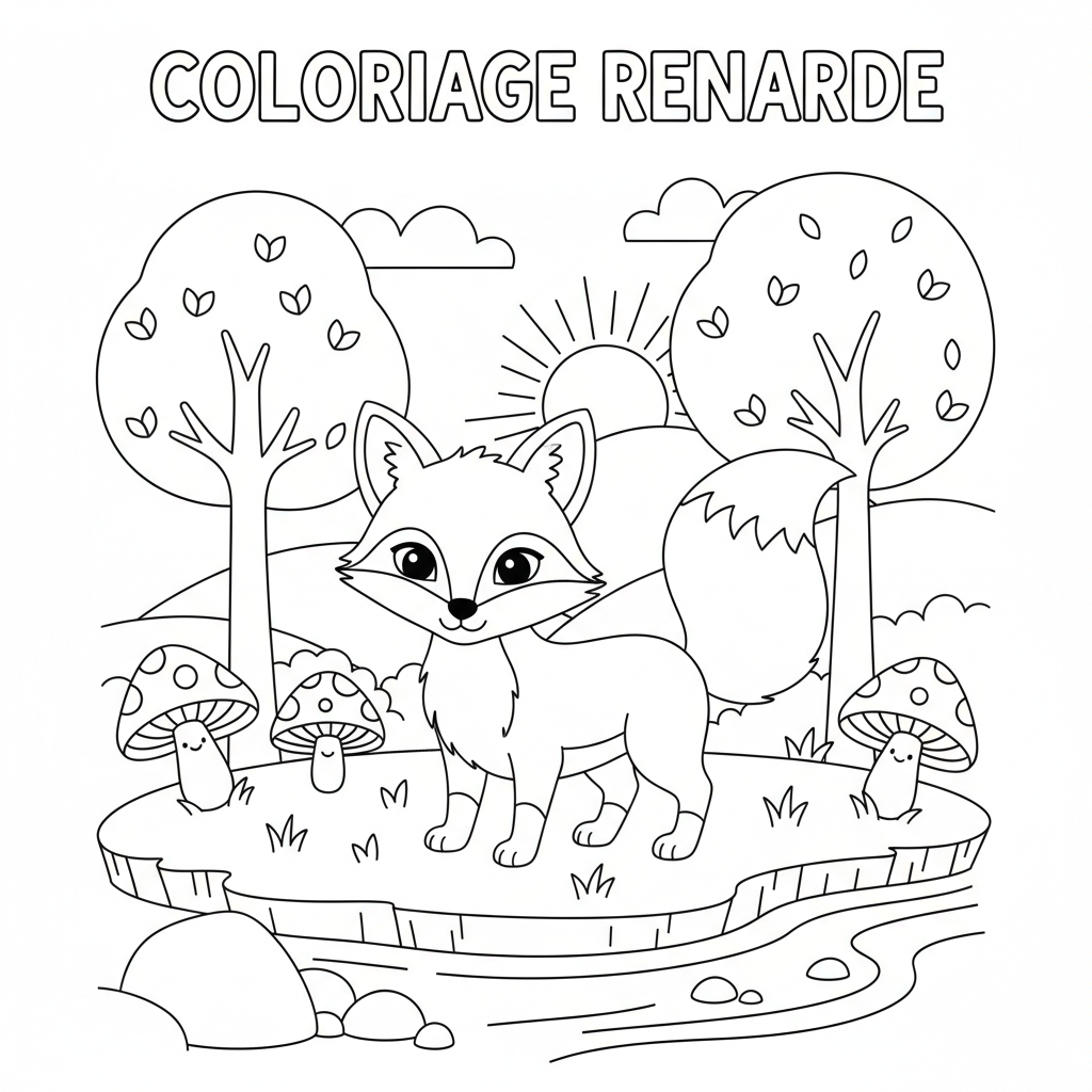Coloriage coloriage renarde 3