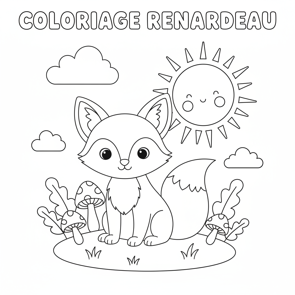 Dessins de Coloriage Renardeau à Imprimer Gratuitement