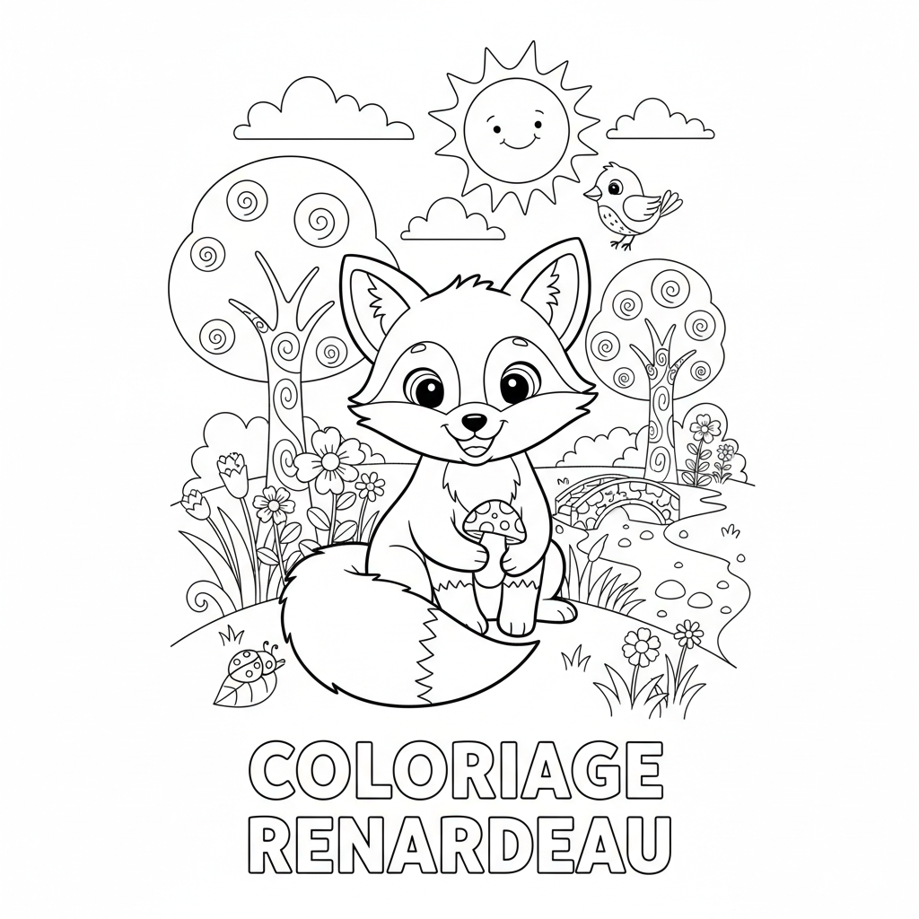 Coloriage coloriage renardeau 3