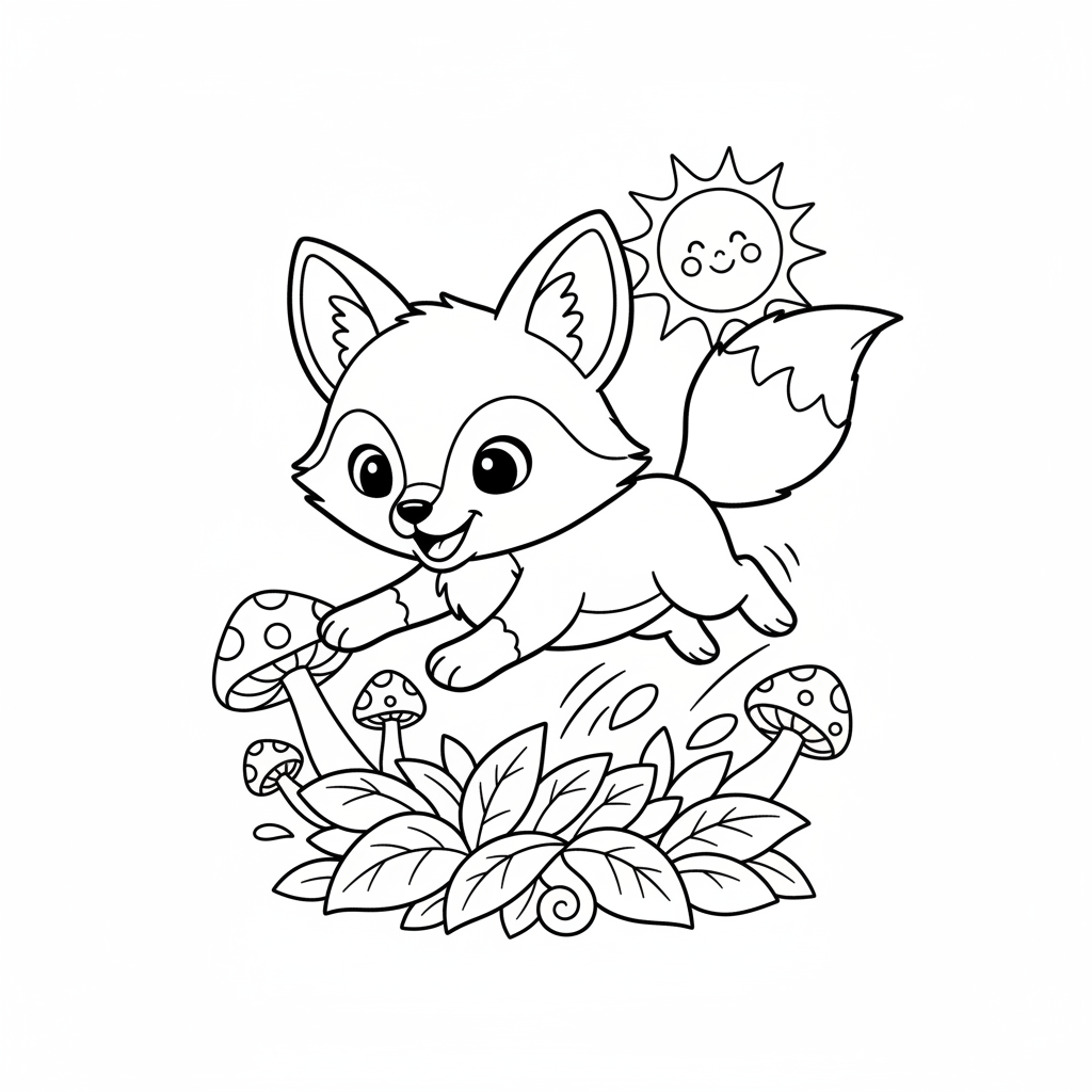 Coloriage coloriage renardeau 5