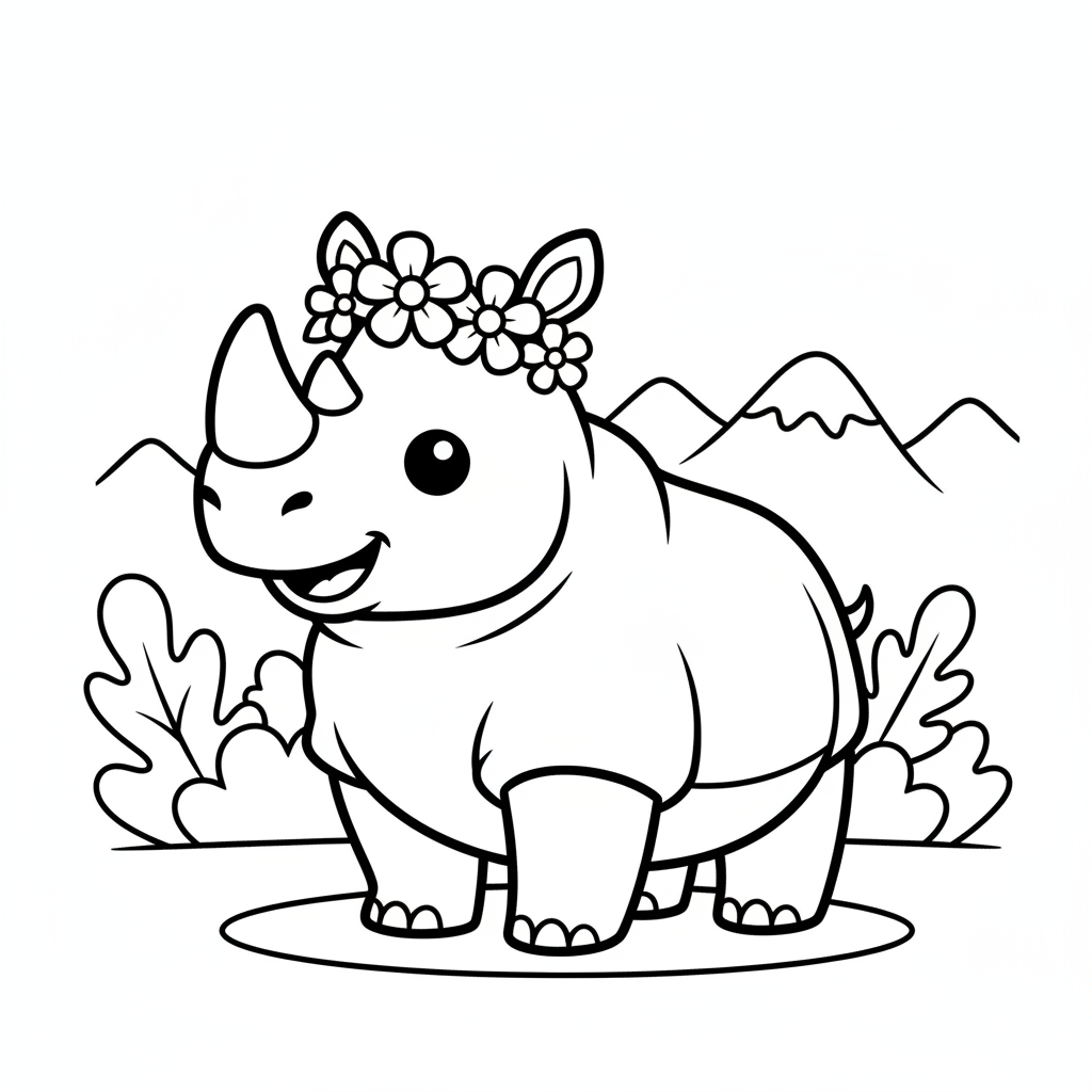 Coloriage coloriage rhinocéros