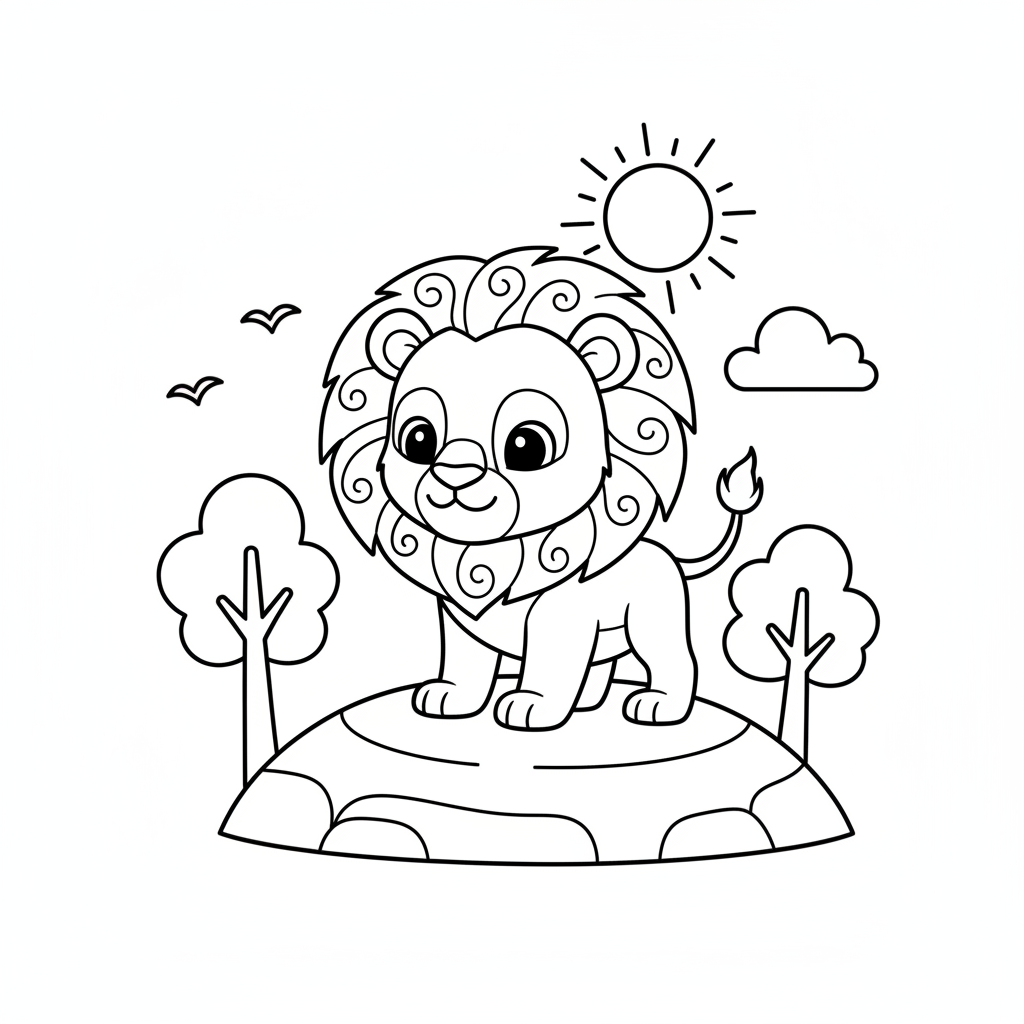 Coloriage coloriage roi lion à imprimer