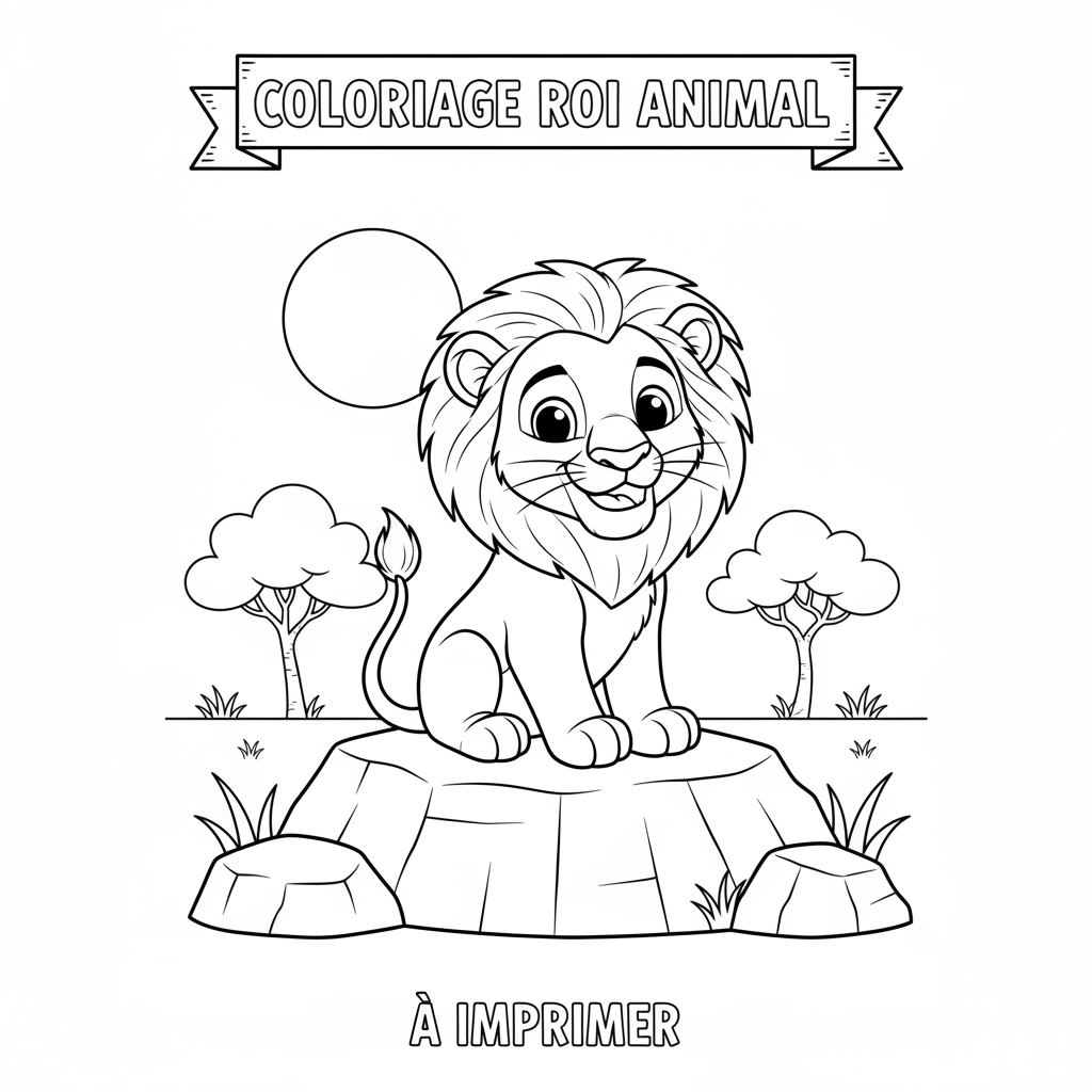 Coloriage coloriage roi lion à imprimer 2