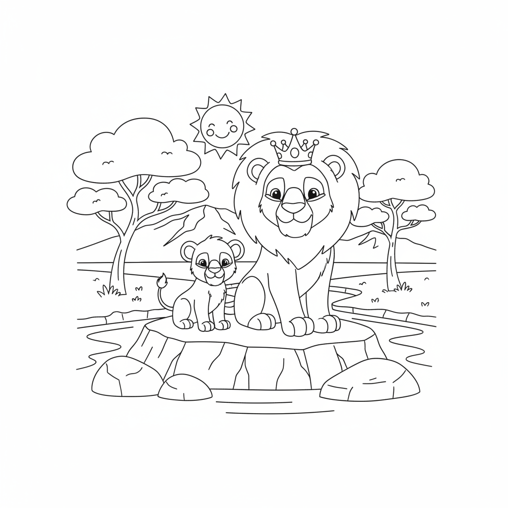 Coloriage coloriage roi lion à imprimer 3