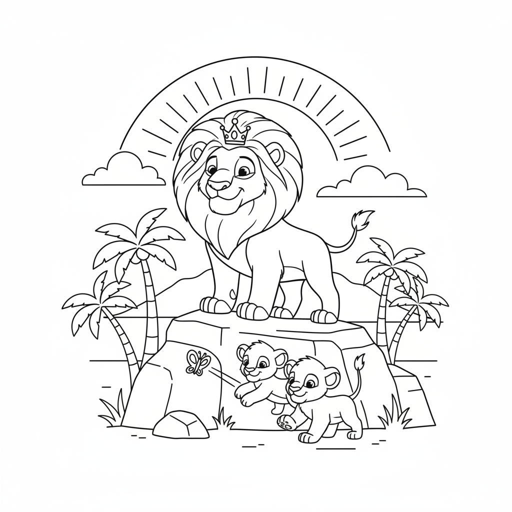 Coloriage coloriage roi lion imprimer 2