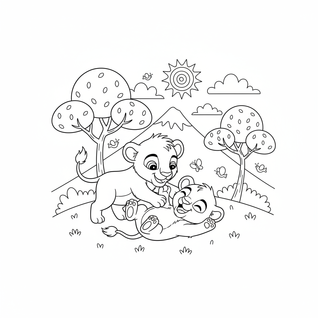 Coloriage coloriage roi lion simba et nala 2