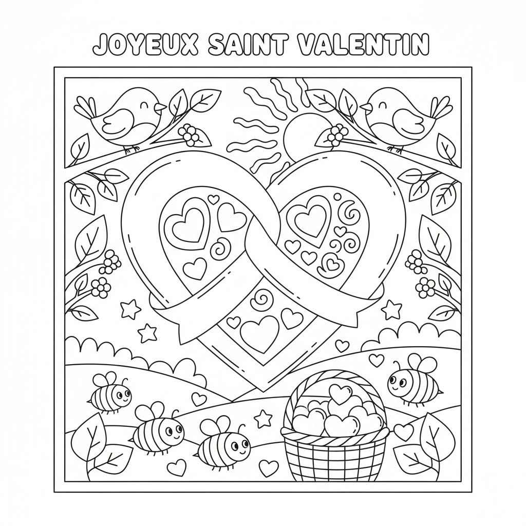 Coloriage coloriage saint valentin à imprimer 3