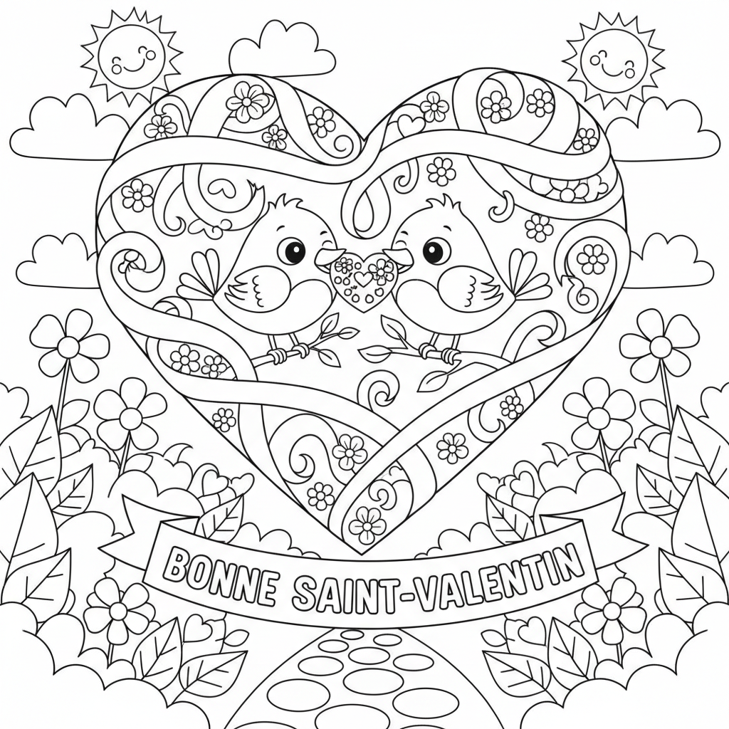 Coloriage coloriage saint valentin imprimer 3