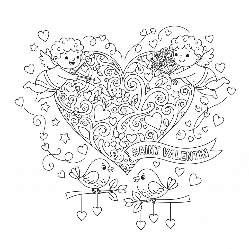 Coloriage coloriage saint valentin imprimer 5