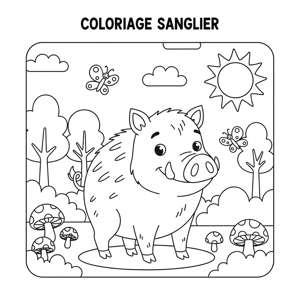 Coloriage coloriage sanglier 1