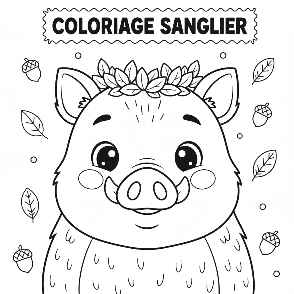 Coloriage coloriage sanglier 4