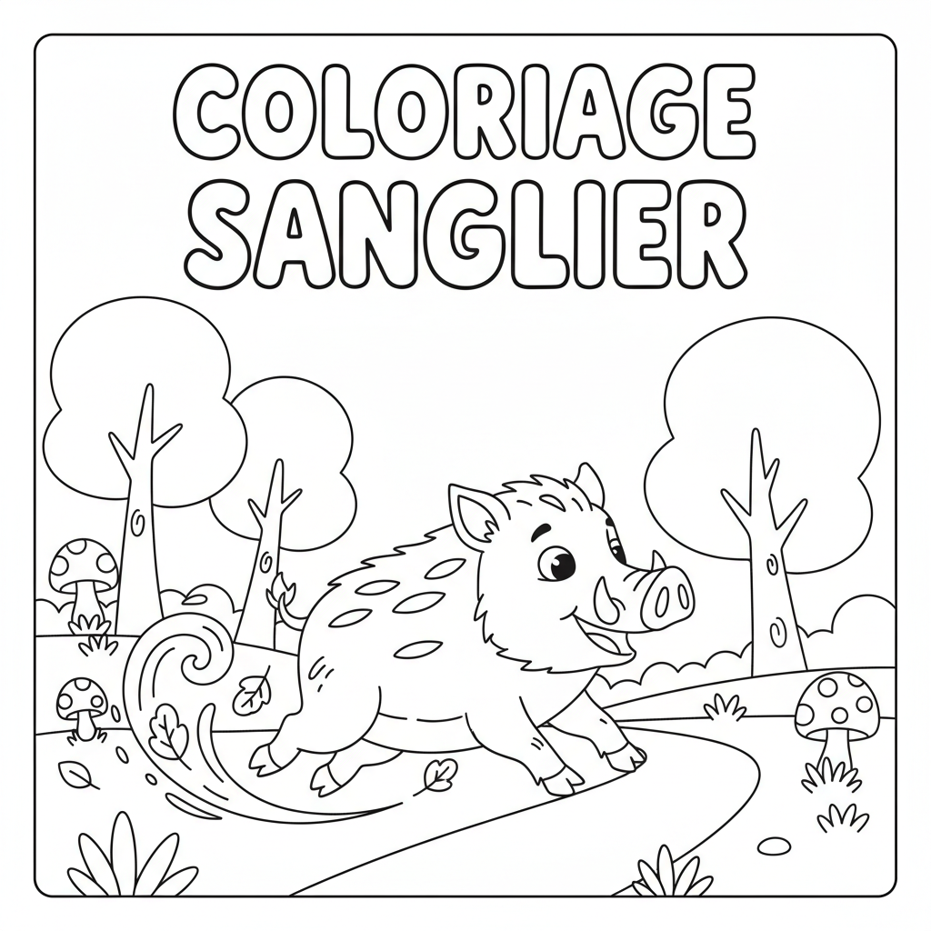 Coloriage coloriage sanglier 5