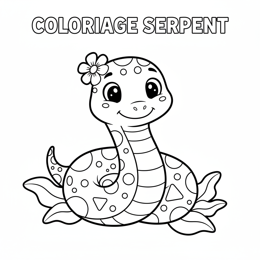Coloriage Serpent Gratuit à Imprimer pour Enfants