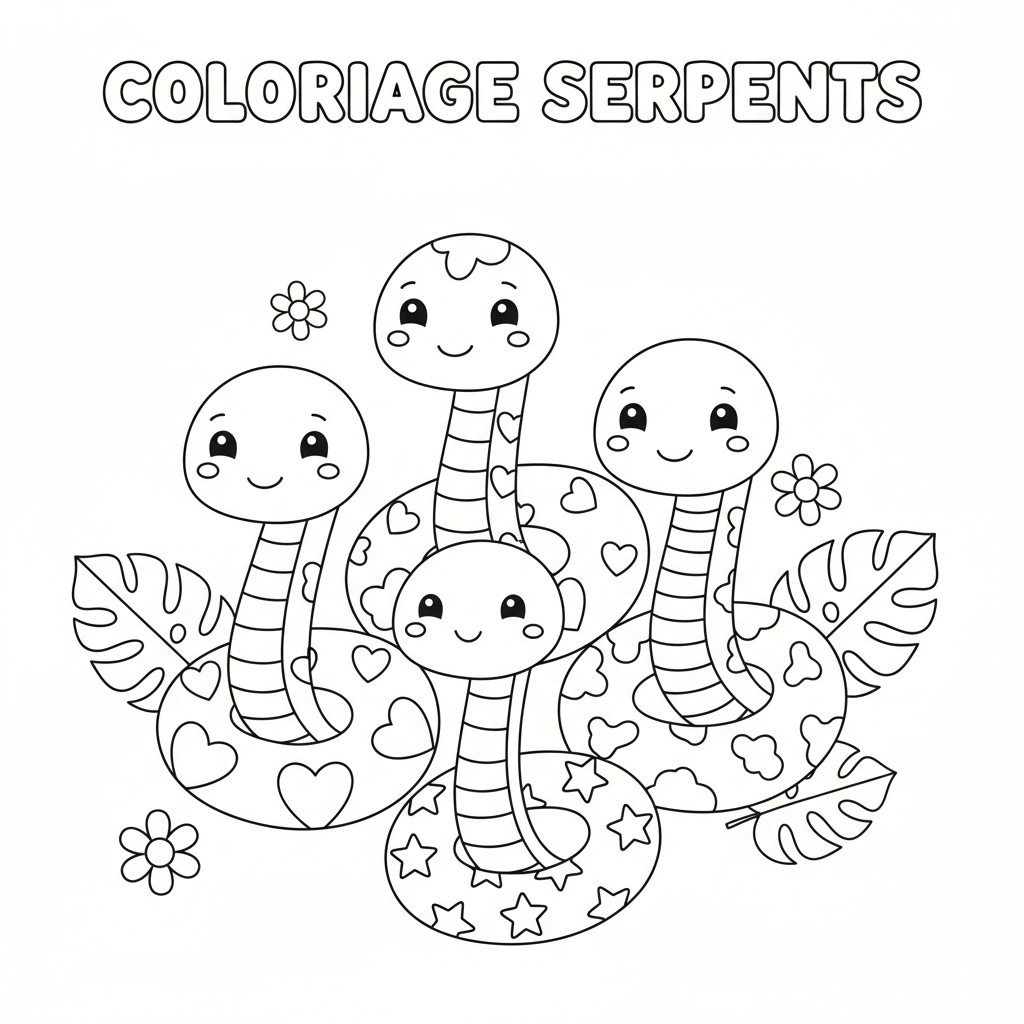 Coloriage Serpents à Imprimer Gratuitement