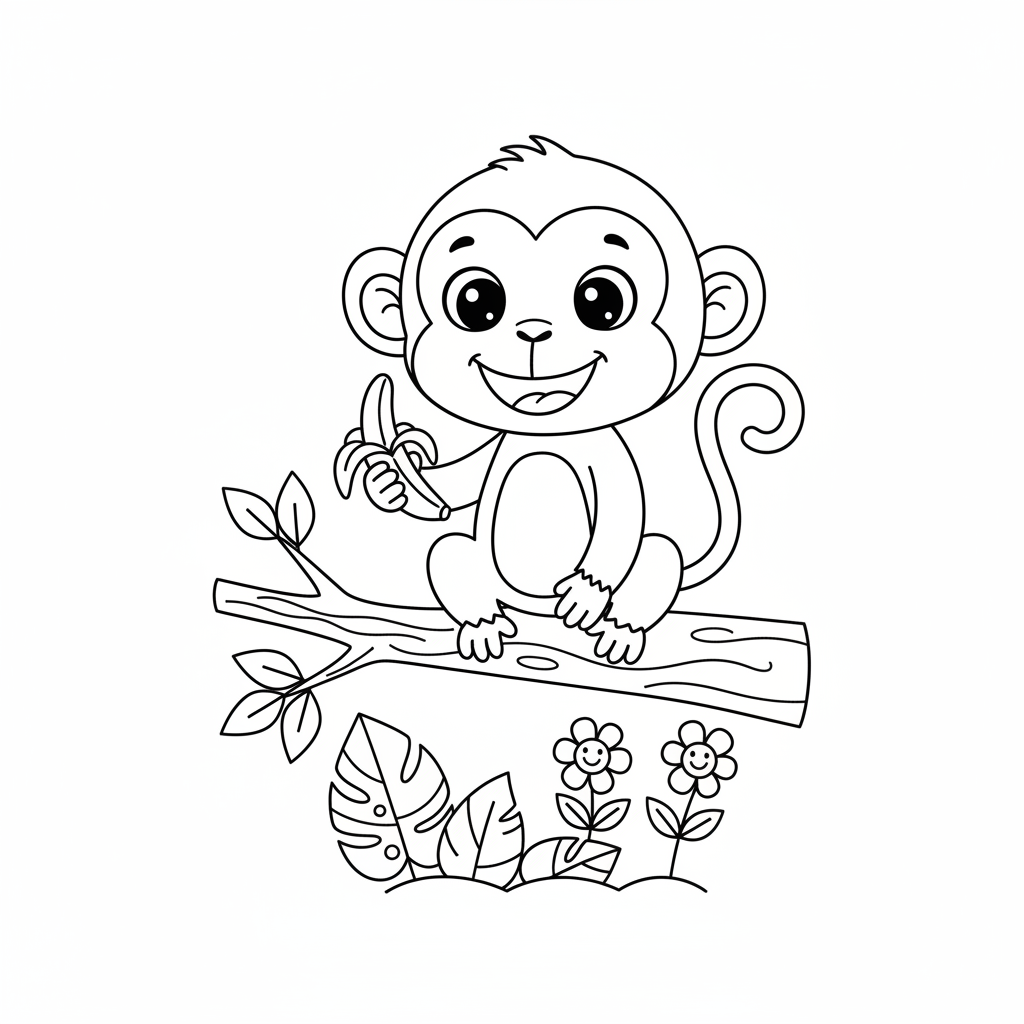 Coloriage Coloriage Singe Gratuit à Imprimer