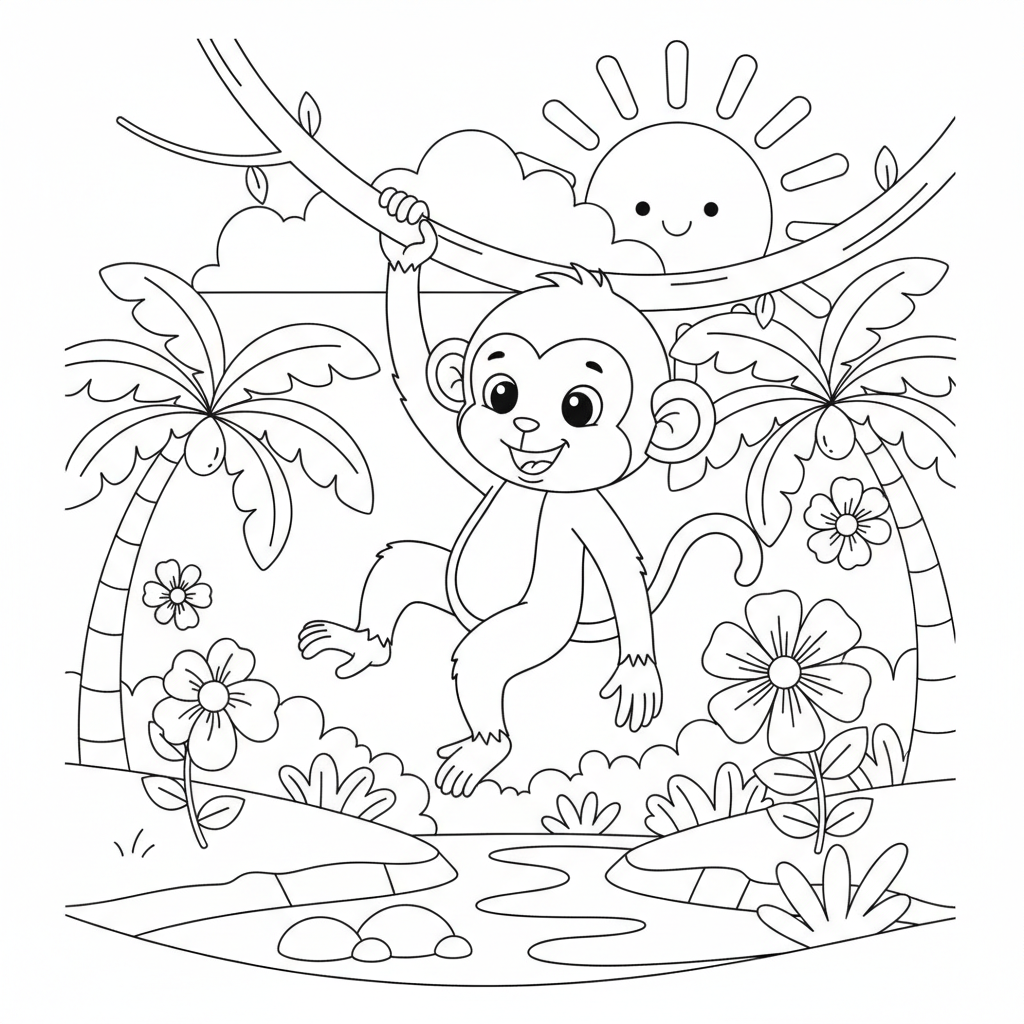 Coloriage coloriage singe 3