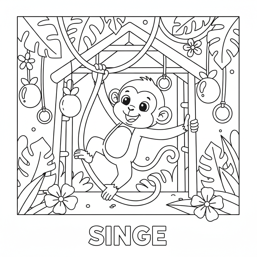 Coloriage coloriage singe 5
