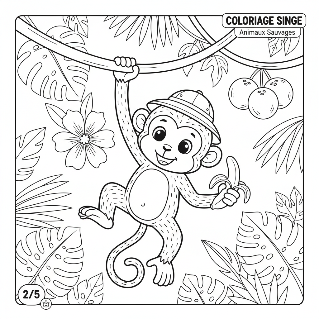 Coloriage coloriage singe à imprimer 2