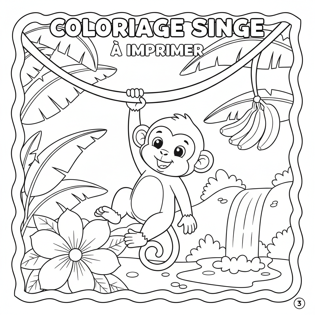 Coloriage coloriage singe à imprimer 3