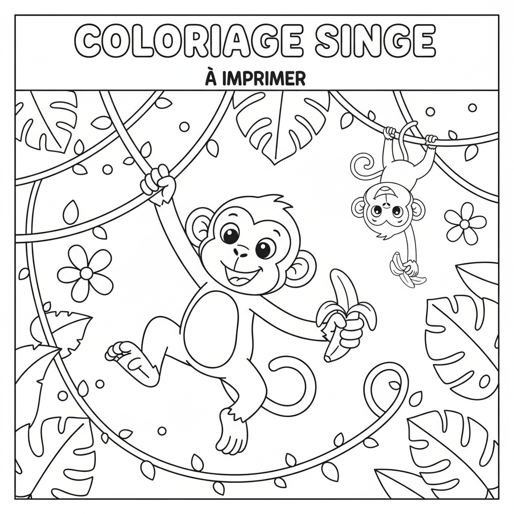Coloriage coloriage singe à imprimer 5