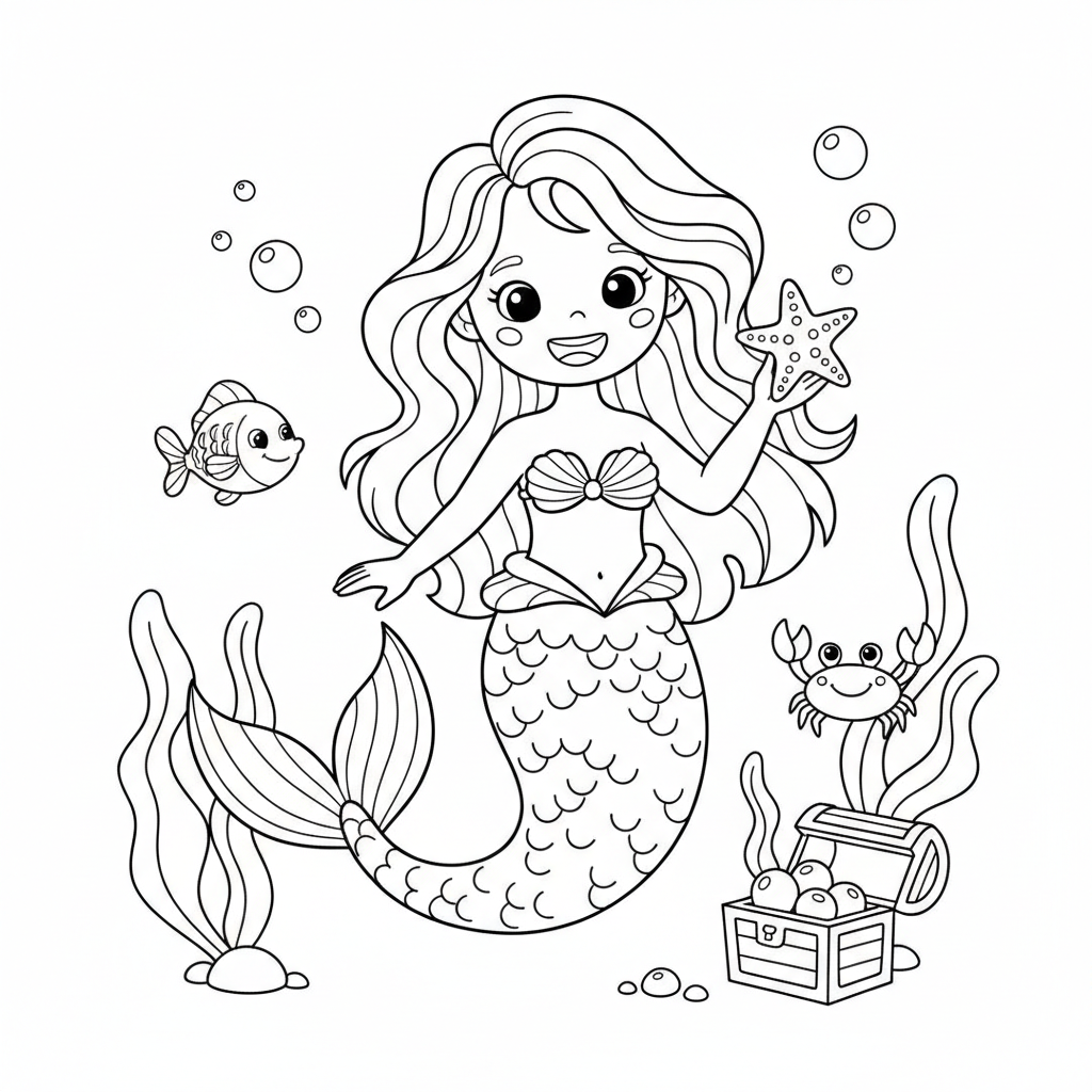 Coloriage coloriage sirene ariel