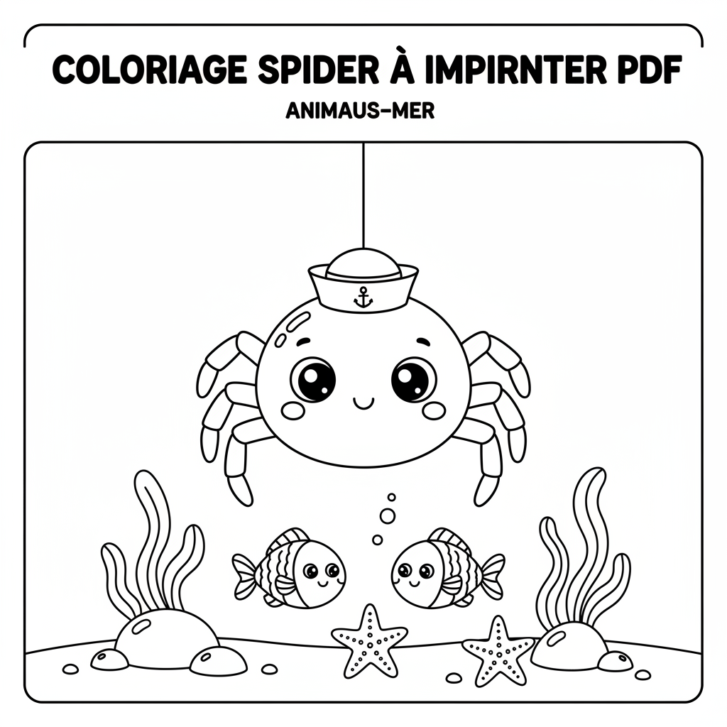 Coloriage Spider à Imprimer PDF Gratuit pour Enfants
