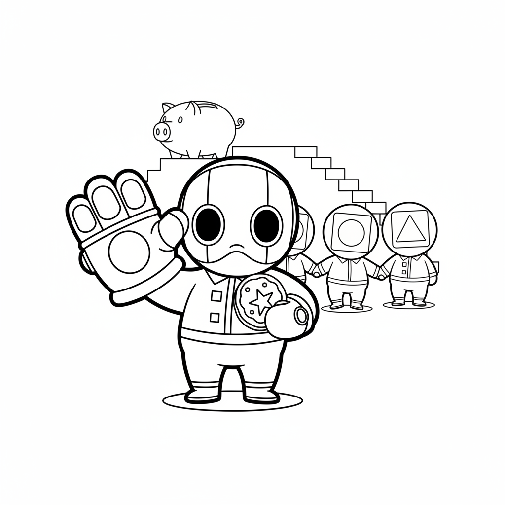 Coloriage coloriage squid game thanos 1