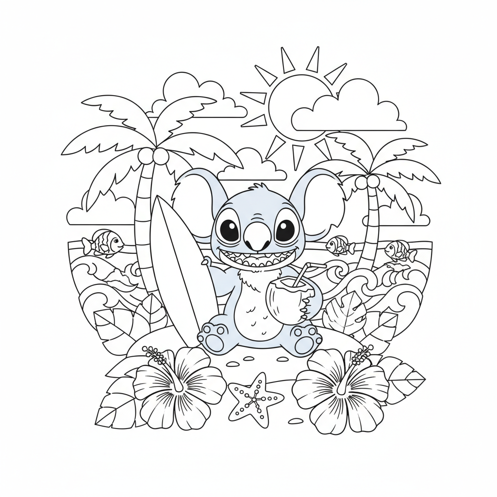 Coloriage coloriage stich 2