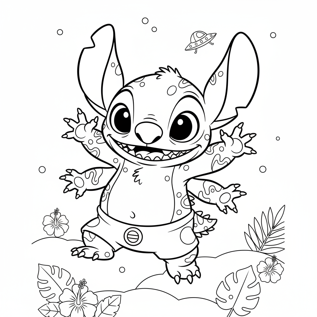 Coloriage coloriage stich 5