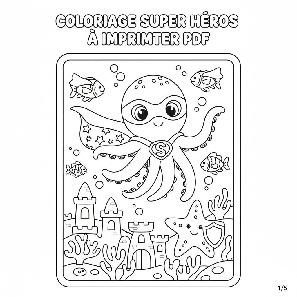Coloriage Super Héros À Imprimer Pdf pour les Enfants