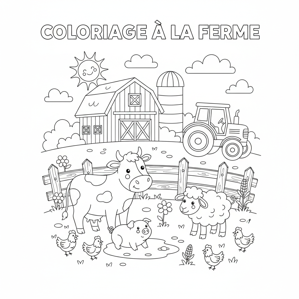 Coloriage coloriage sur la ferme 2